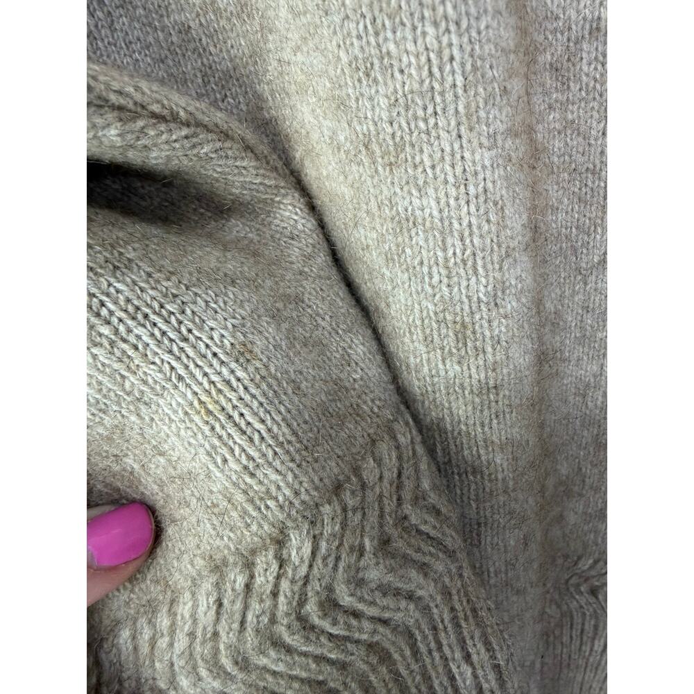 McDonald New Zealand Possum-Merino Blend quarter-zip sweater Size Large Tan - Picture 4 of 6